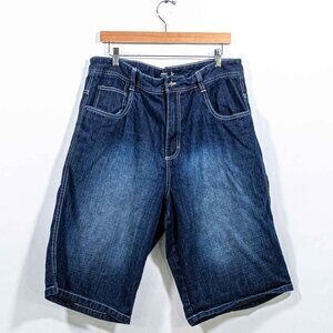 SouthPole Jean Jorts Baggy Hip Hop Loose Wide Leg 36 Y2K Streetwear Skate